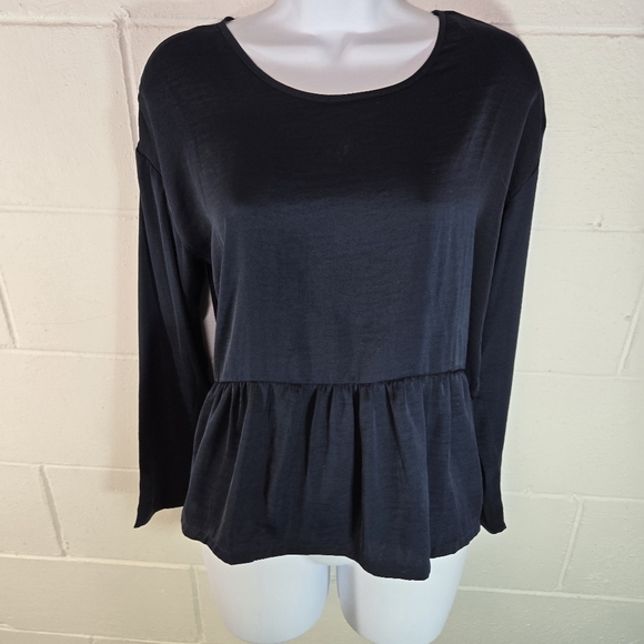 Moss Copenhagen navy blue peplum blouse - Picture 6 of 8